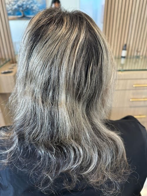 Before hair extensions